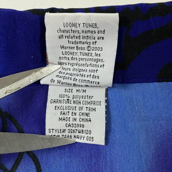 Vintage Y2K Taz Tasmanian Devil Shirt Men's Medium All Over Print Button Down Up - Picture 5 of 9